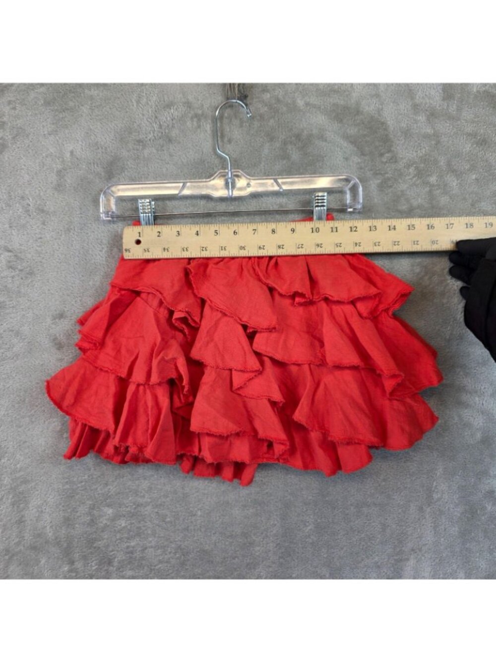 Blanco By Nature Skort Womens S Red Ruffle Tiered Mini Elastic Waist Cotton - Picture 5 of 7